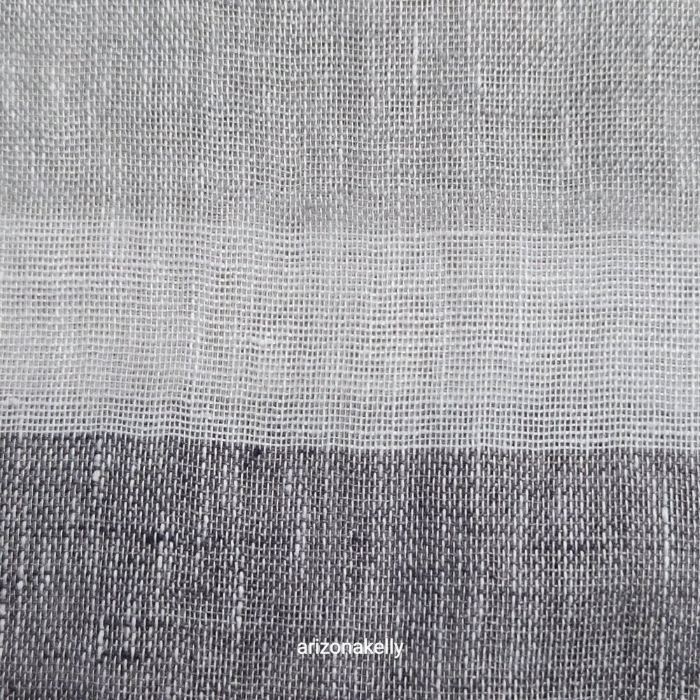 NWOT Italian Linen Scarf Grey and White PERFECT - Picture 7 of 12